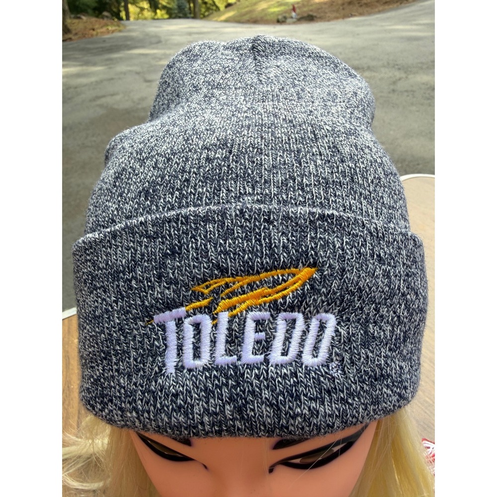 Toledo Rockets Legacy Knit Cuffed Beanie Hat Navy Marled Adult OS NWT
